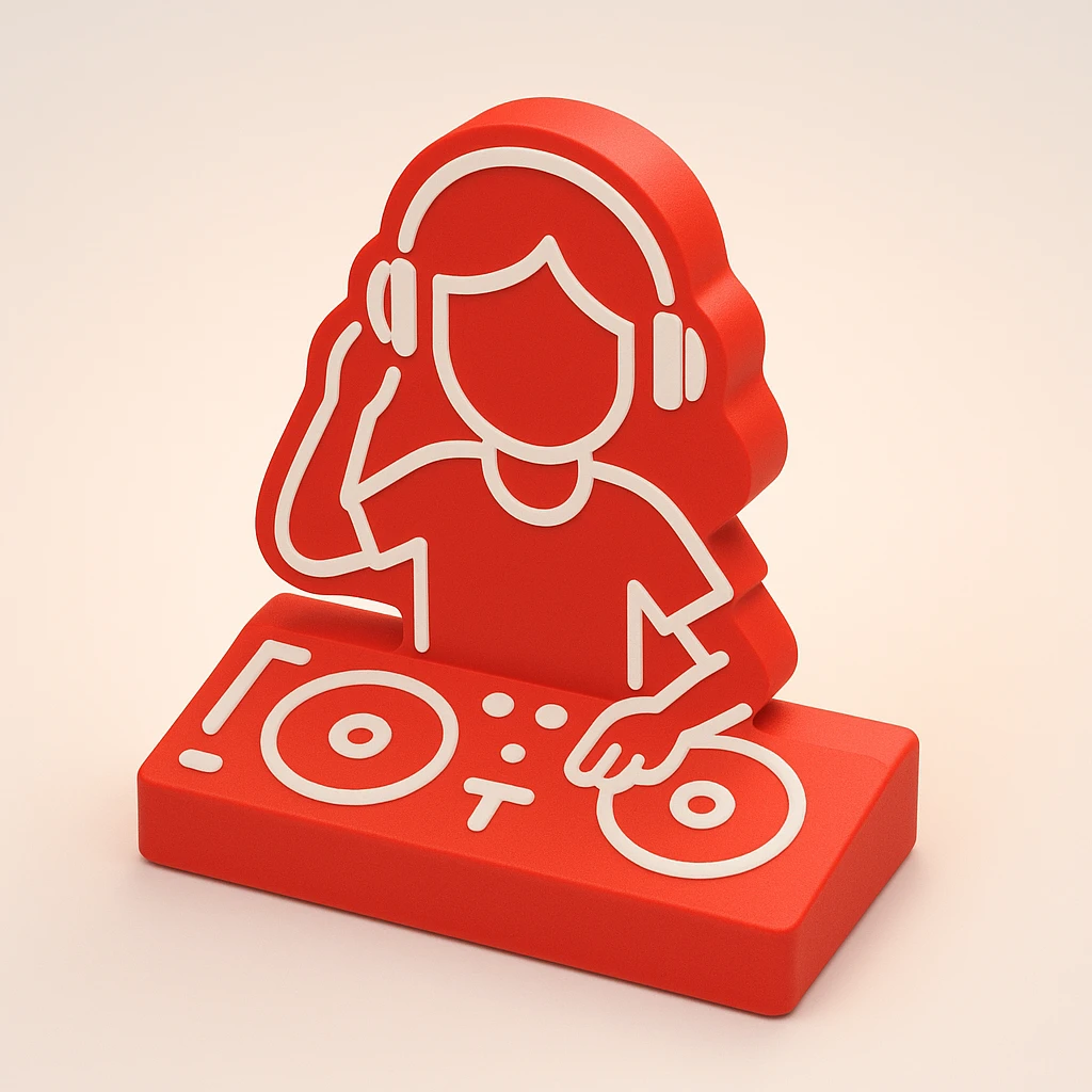 girl playing DJ set emoji