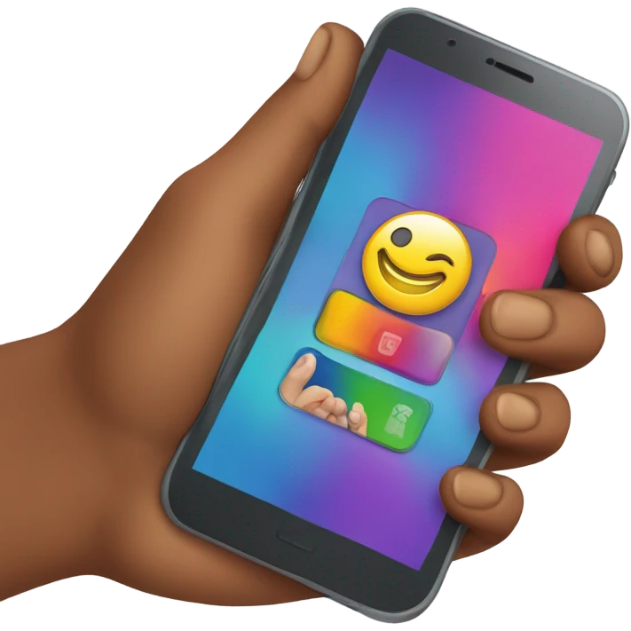 hand holding phone emoji