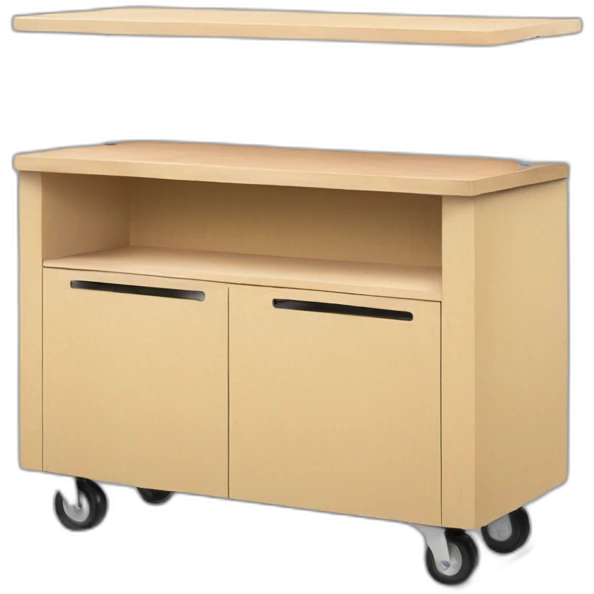 plywood portable counter on wheels emoji