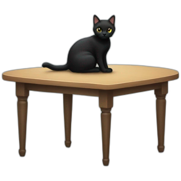 black cat with table google.com emoji