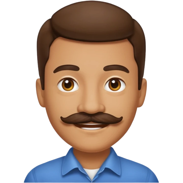 Mustache on a normal smile emoji