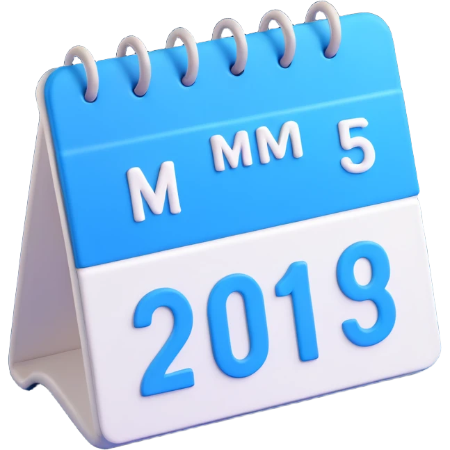 mini calendar icon, 3D style, blue and white, soft shadows emoji