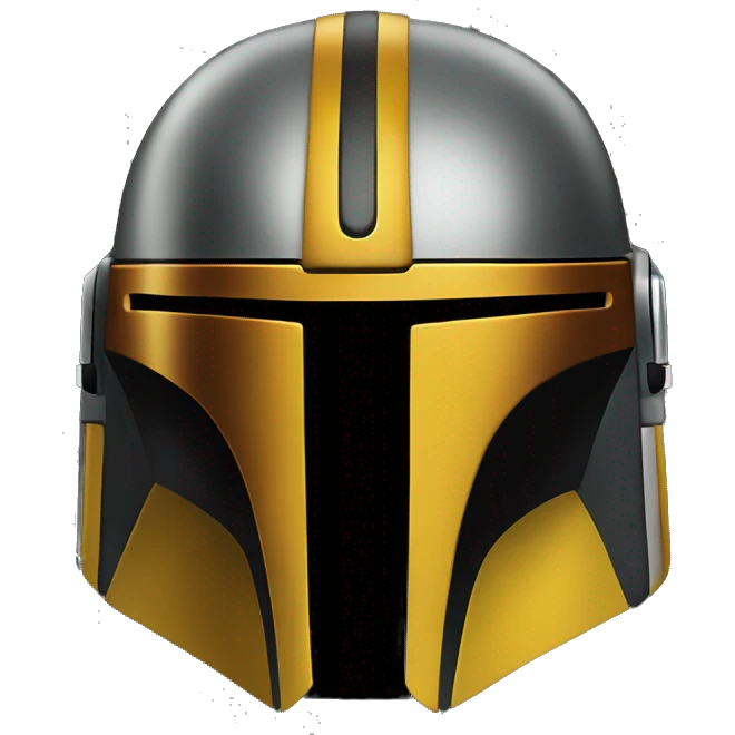 Mandalorian helmet black and yellow emoji
