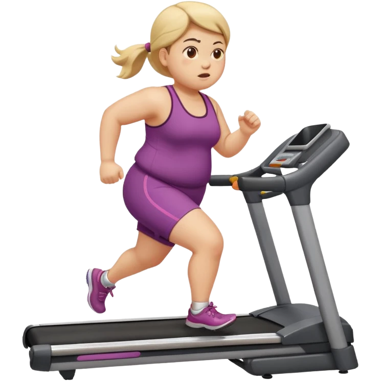 girl running on treadmill fat emoji