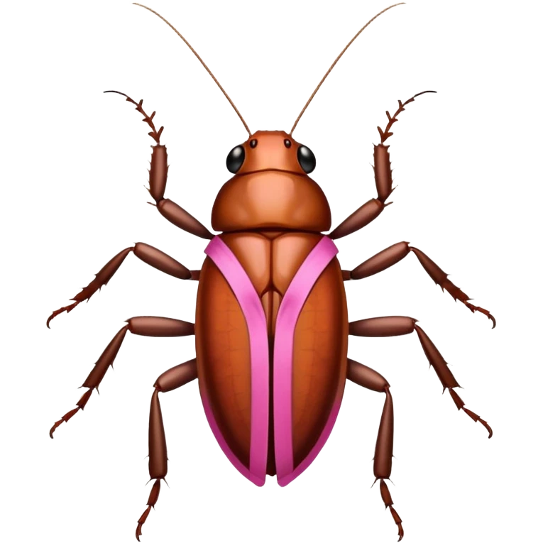 cockroach with pink ribbon pookie emoji