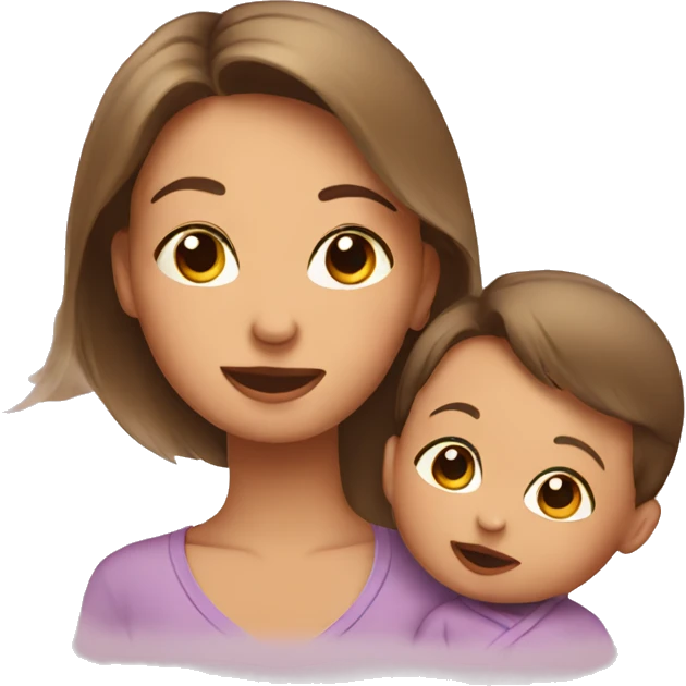 Baby with mom emoji