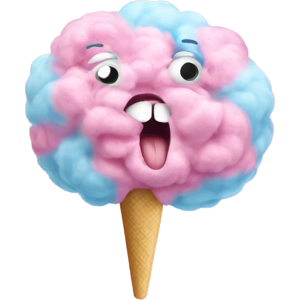 Cotton candy screaming emoji