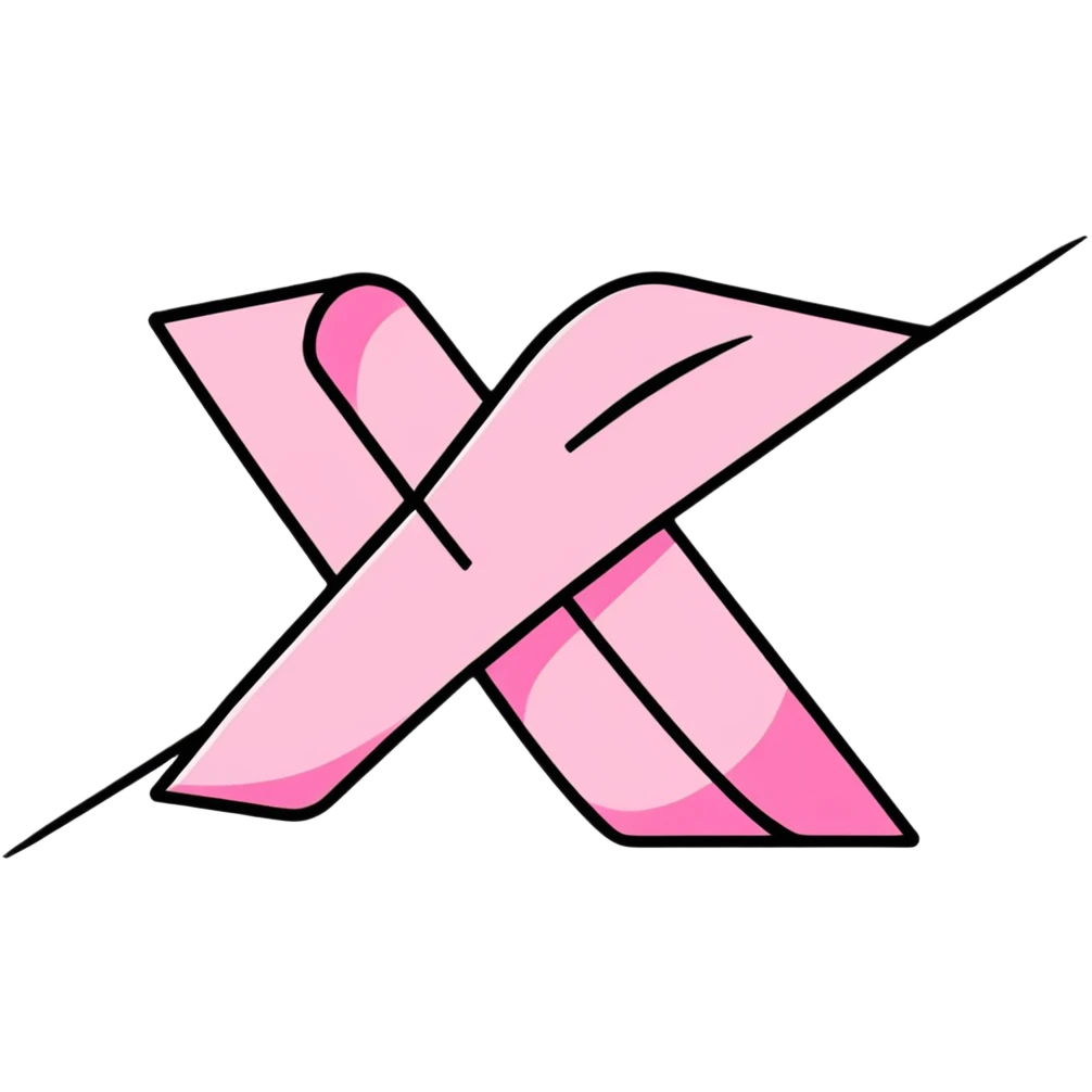 pink X mark, wrong symbol, cancel emoji