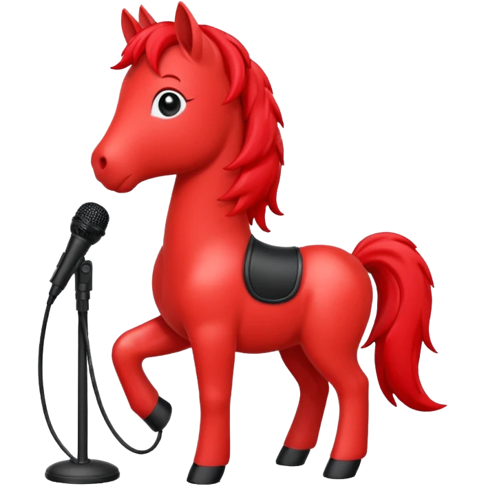red pony with microphone emoji