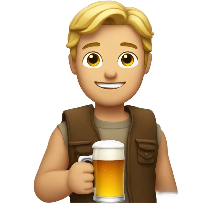 luke holding a beer emoji