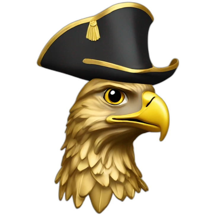 statue golden eagle with napoleon tricorne hat emoji