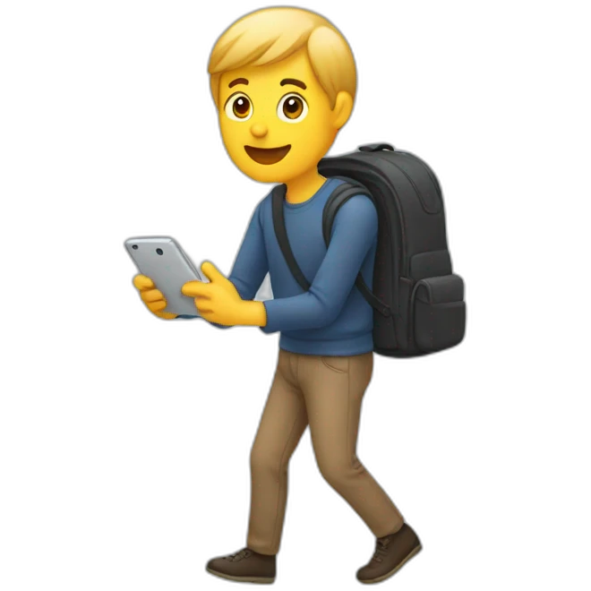 person scrolling mobile emoji