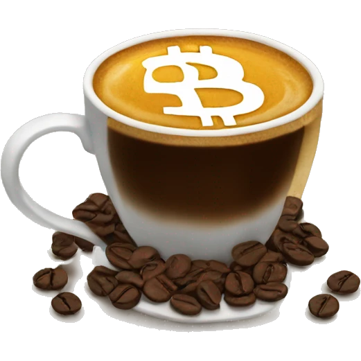 coffee with bitcoin emoji