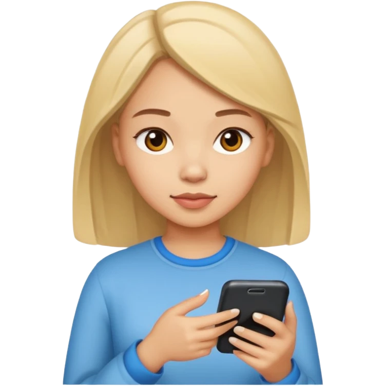 girl texting emoji