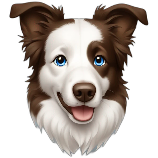 brown border collie with blue eyes emoji
