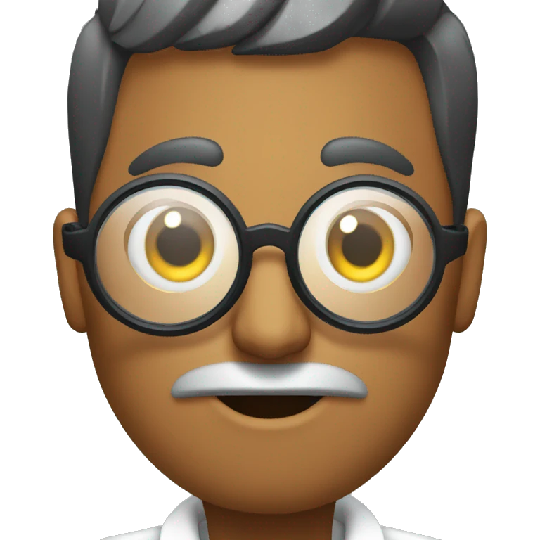 racially ambiguous scientist with a magnifying glass emoji