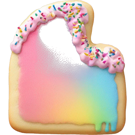 A sugar cookie with pink frosting and rainbow sprinkles  emoji