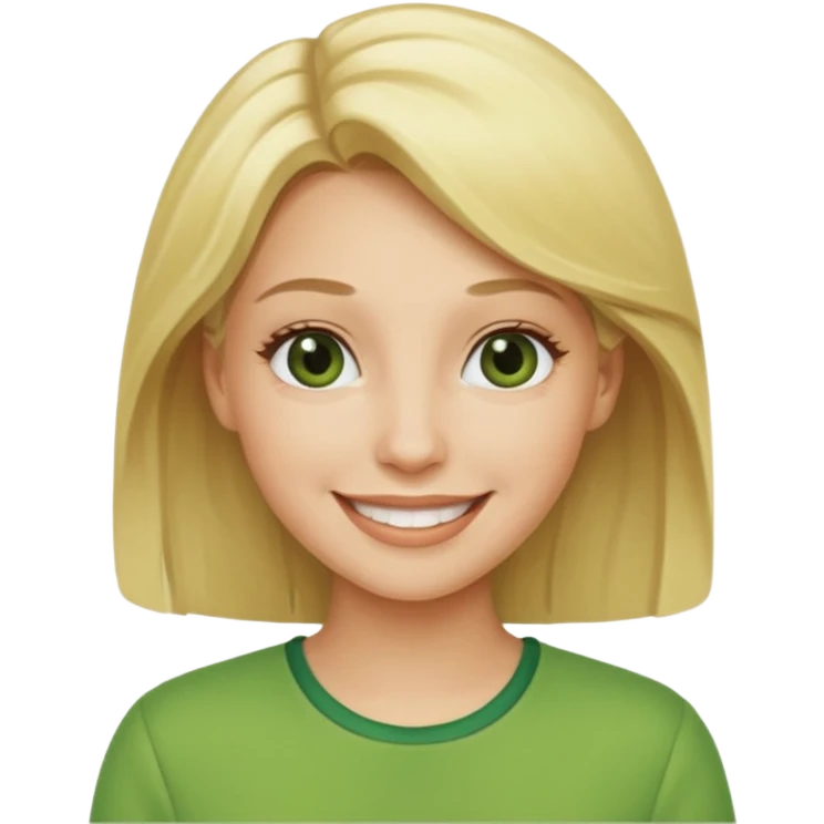 blonde women with green clothes emoji