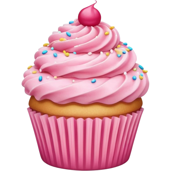 Cupcake with pink icing emoji