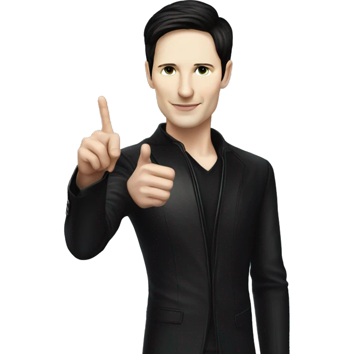Pavel Durov points his finger emoji