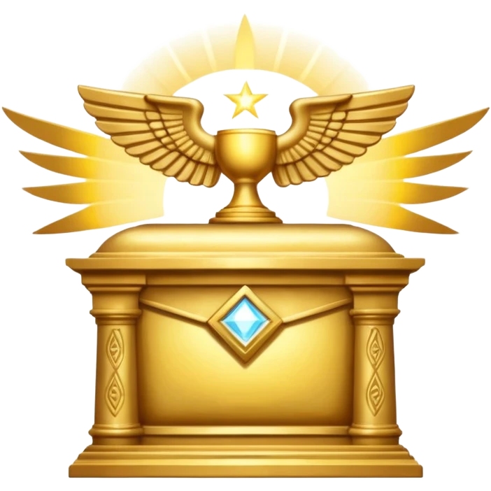 the Ark of the Covenant, ancient sacred chest, gold, rays of light emoji