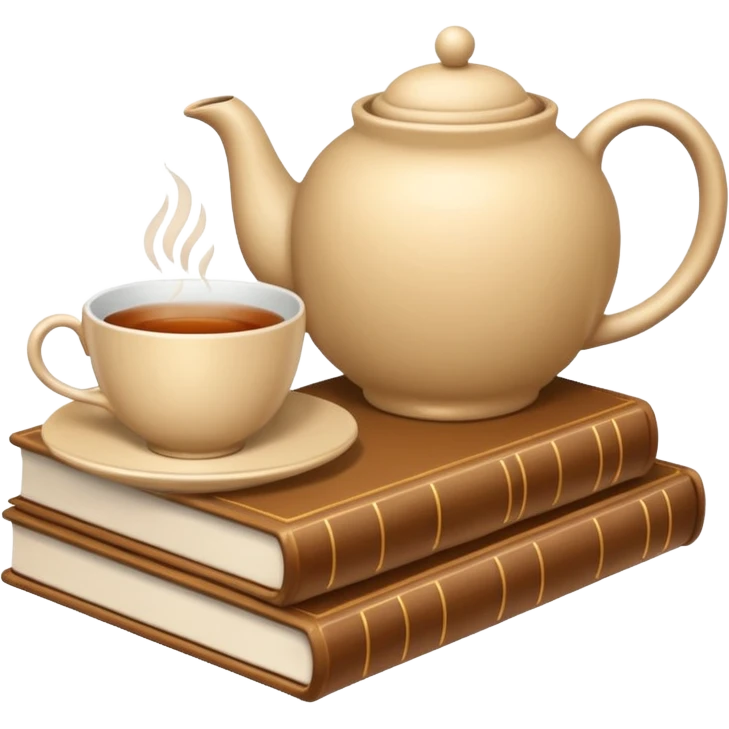 (books + tea) beige emoji