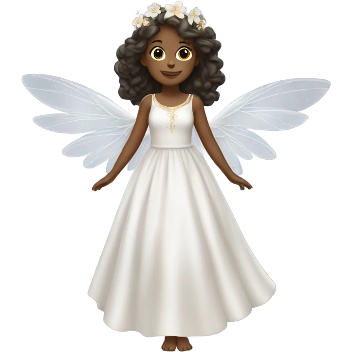 A girl dressing like white fairy emoji