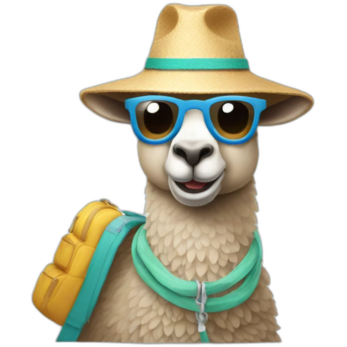 lama on vacation emoji