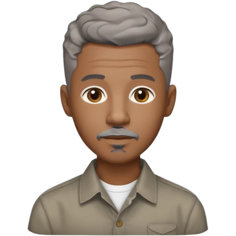 A cool debinaire black man with a very short wavy gray haired crew cut and a very short trimmed goatee. emoji