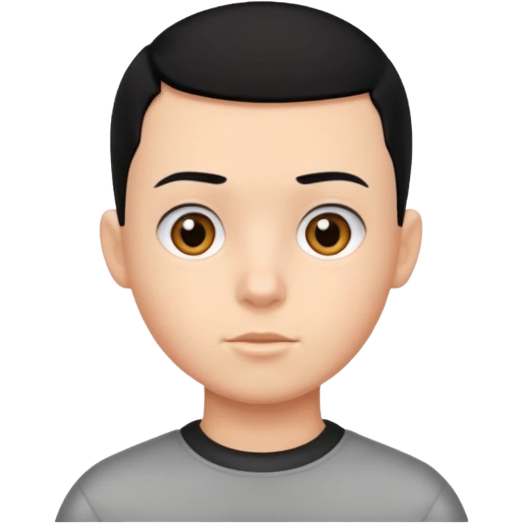 create a long buzz haircut boy that has black hair emoji