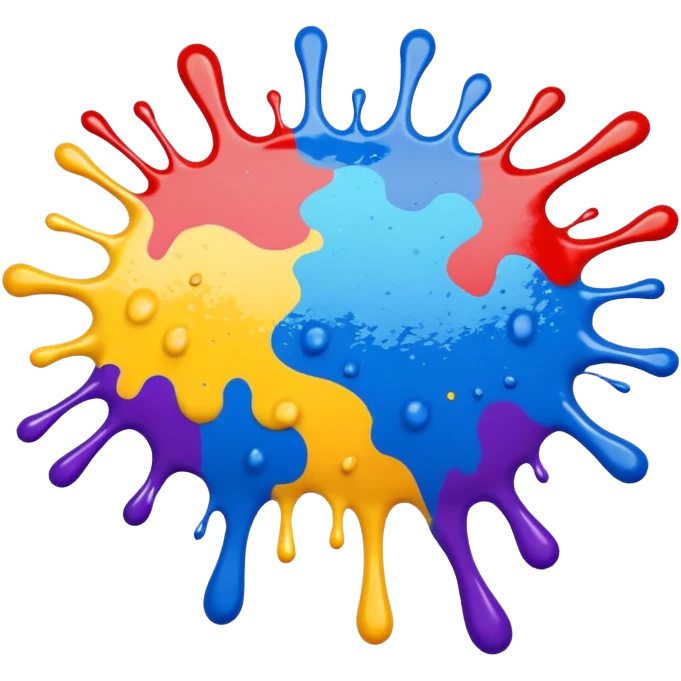 Make a painting which is splattered paint emoji