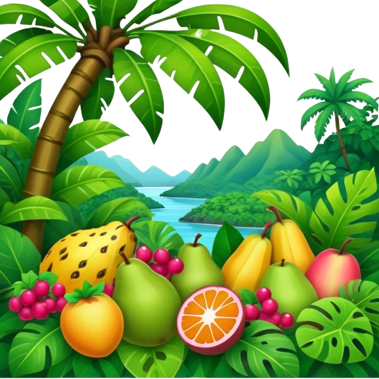 tropical jungle fruit landscape emoji