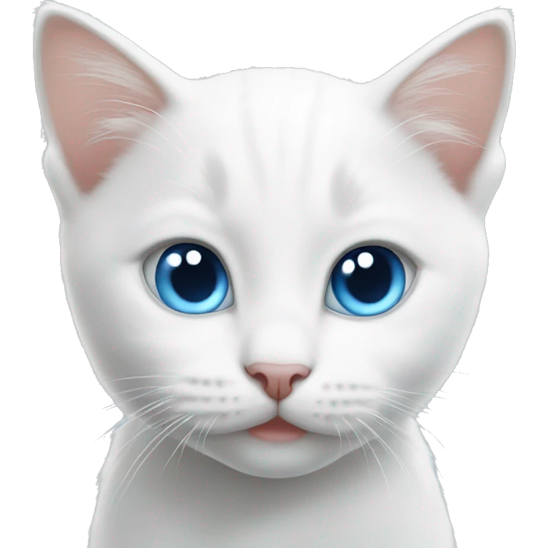 white kitten with blue eyes emoji