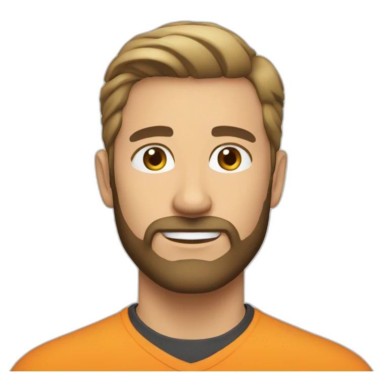 man 40 short beard white emoji