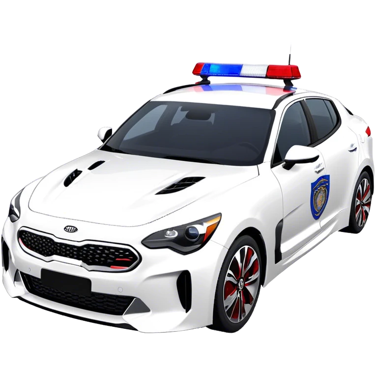 Police Car - Kia Stinger (Model Year: 2018) (Iconic Colour: White with blue and red markings) emoji