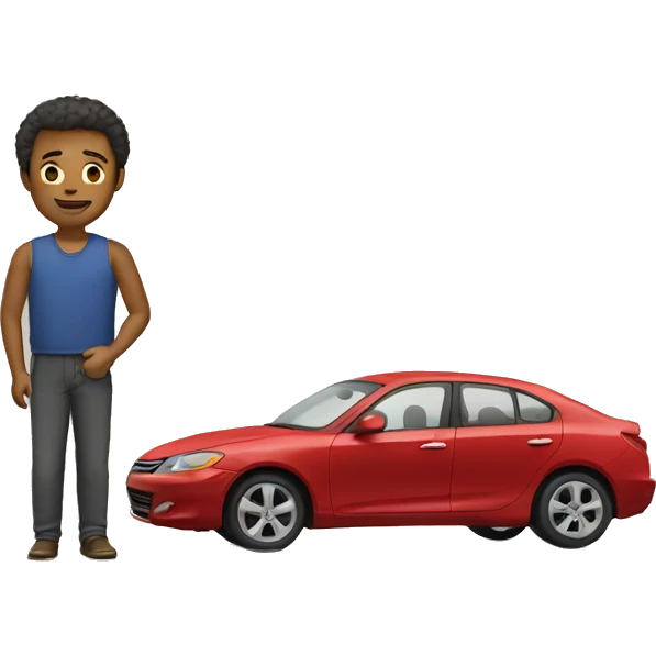 man with car emoji