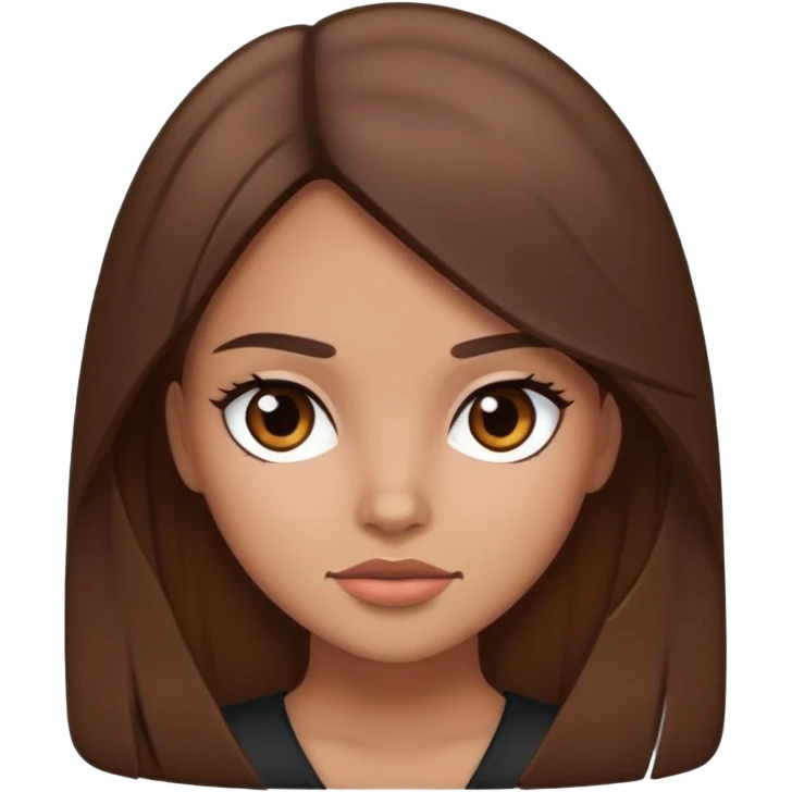 Girl with brown hair straight and baddie Latina emoji