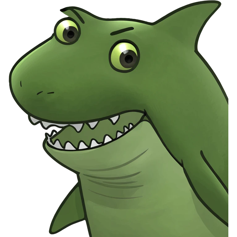 Dark shark emoji