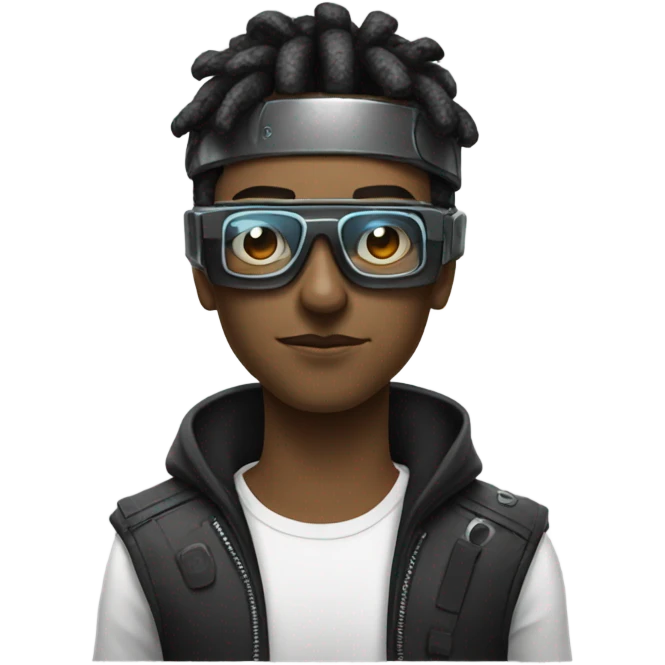 cyberpunk hacker with mechanical glasses emoji