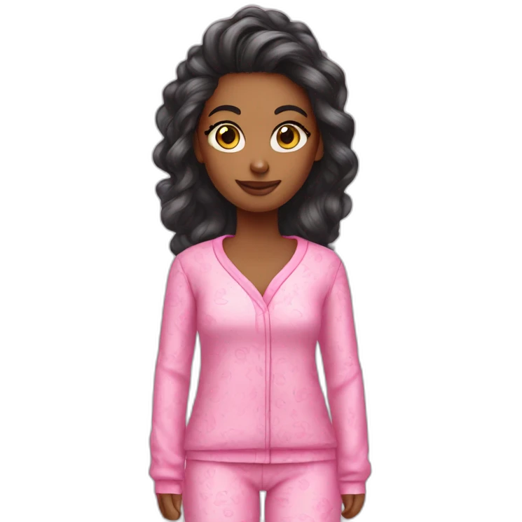 pink ends hair girl designer in pajamas emoji
