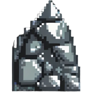 Single pyramid rock block, stone texture, triangular stone emoji