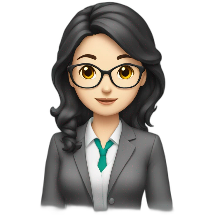 Teacher dark hair female cat emoji
