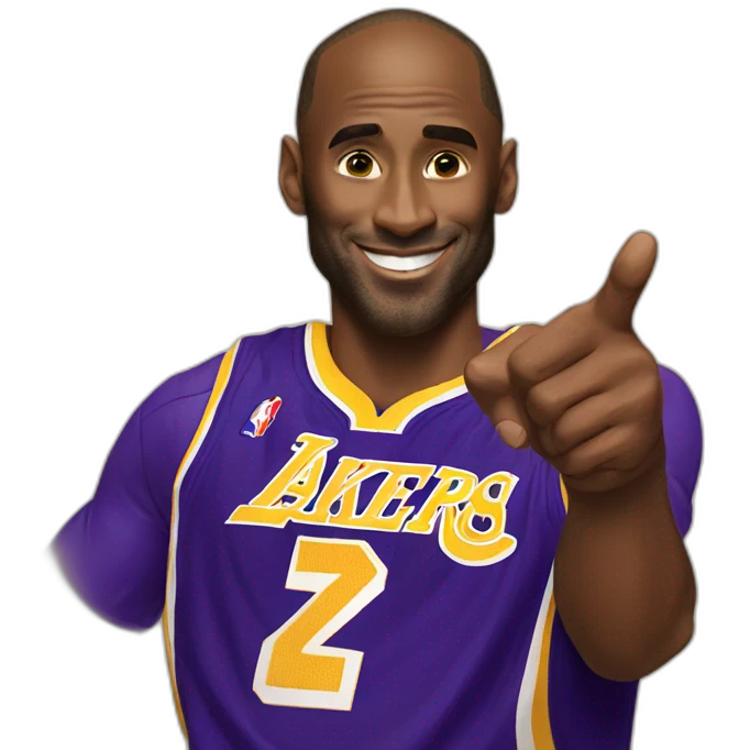 Kobe Bryant points index finger up emoji