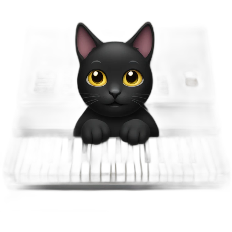 black cat on a keyboard emoji