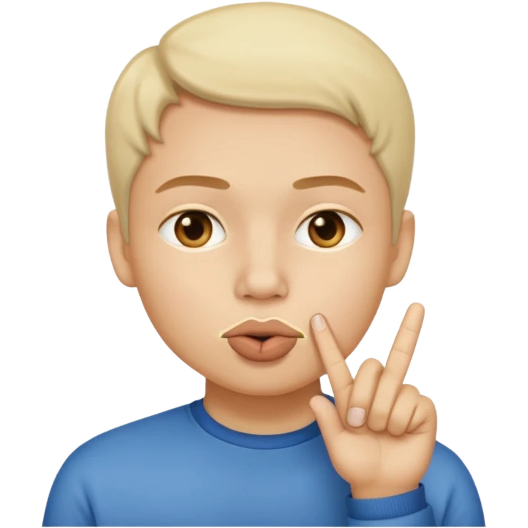 Emoji de hombre con el dedo indice por encima de la boca emoji