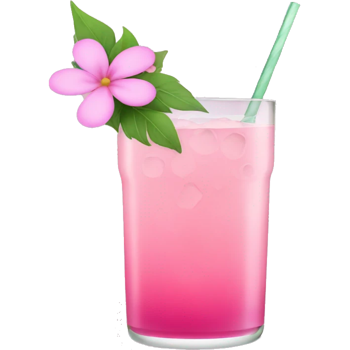 Pink Cocktail with flowers  emoji