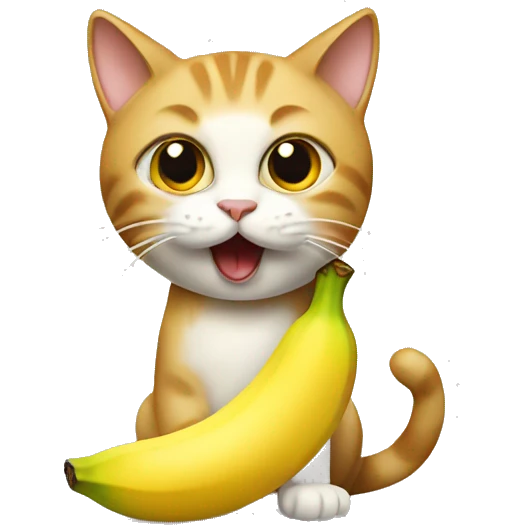 Cat eating a banana emoji