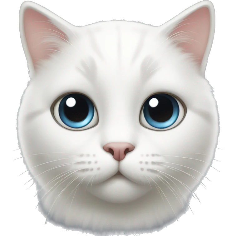White cat with big eyes  emoji