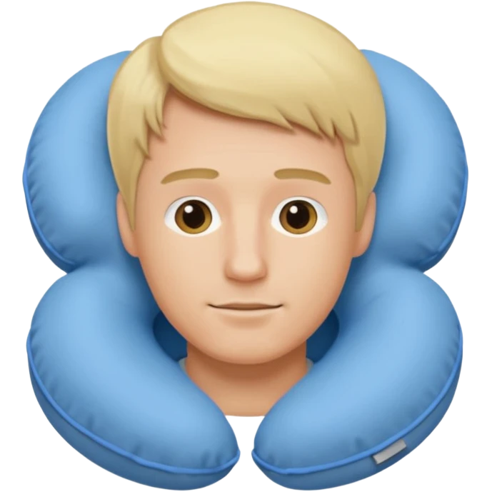 blonde man using travel pillow  emoji