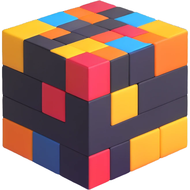 abstract minimalist 3D cube logo emoji